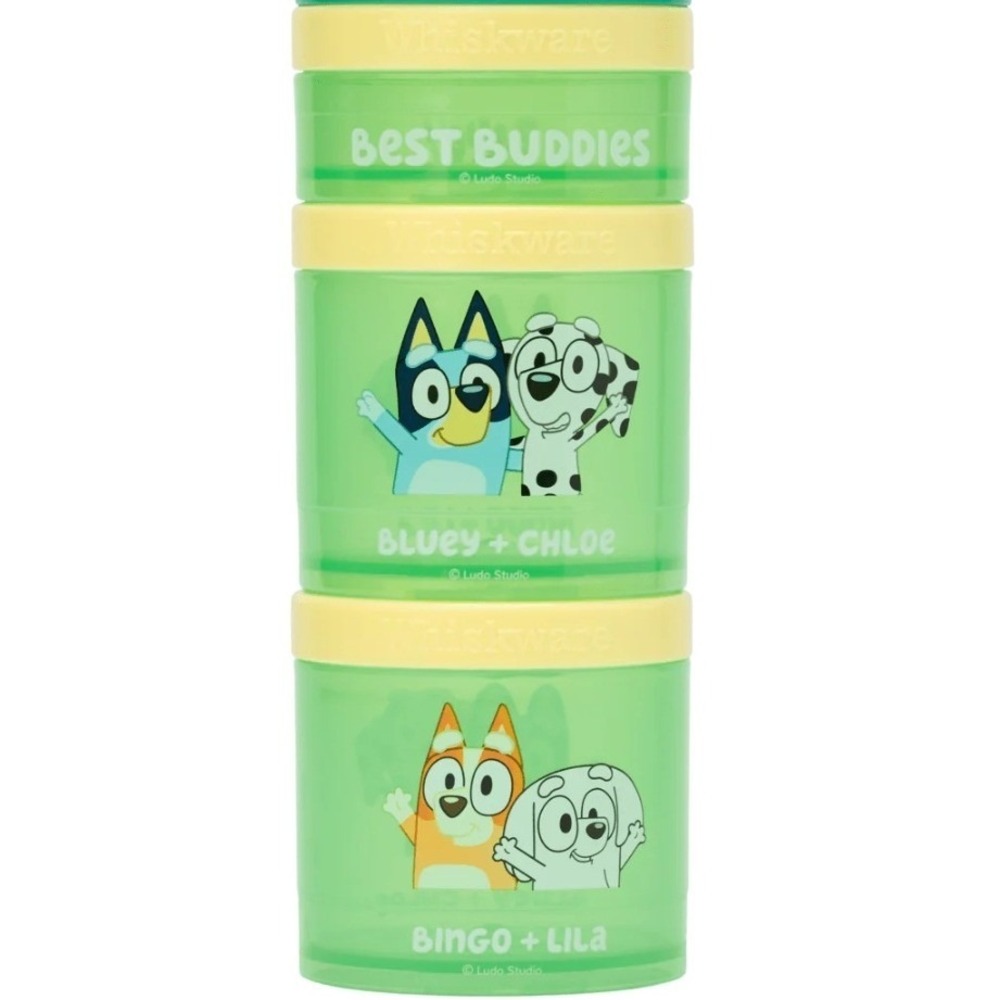 Whiskware Bluey Best Buddies Stackable Snack 3 Interlocking Container‎